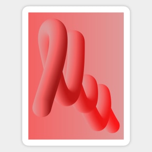 Fluid geometric red shape. Abstract worm Magnet
